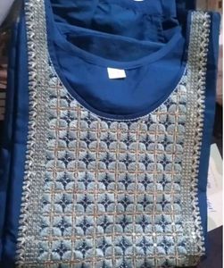 Elegant Teal Embroidered Kurta Set with Dupatta