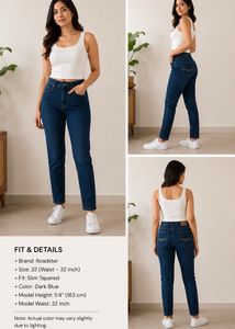 Roadster Dark Blue Slim Tapered Jeans