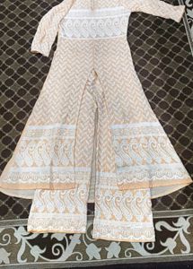 🔥🔥 Peach Chikankari Kurta Set