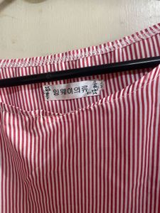 Striped Pink Boat Neck Top