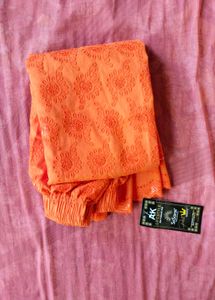 Vibrant Orange Chikankari Palazzo Pants