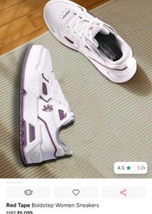 Women's White &amp; Purple Sneakers