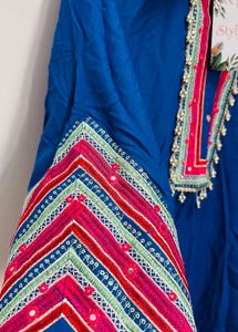Vibrant Blue Embroidered Kurta Set