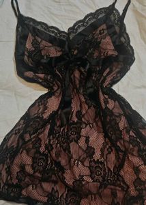 Coquette lace babydoll slip dress
