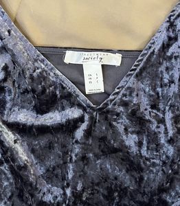 Crushed Velvet V-Neck Bodysuit