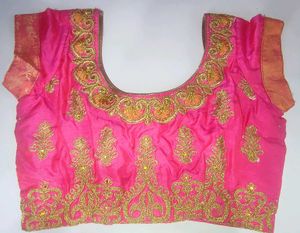 Embroidered Saree with Pink Blouse