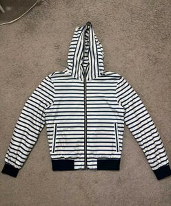 Striped Zip-Up Hoodie Jacket