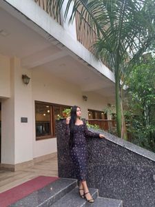 Floral Print Mesh Dress
