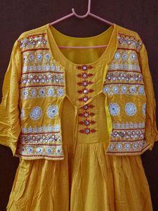 Vibrant Yellow Embroidered Kurta Set