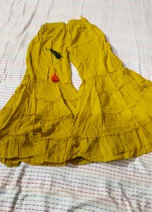 Yellow Tiered Palazzo Pants