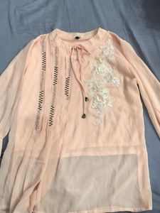 Elegant Peach Embroidered Kurta