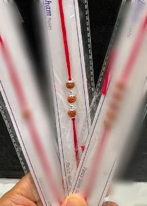 three pice rudraksh rakhi