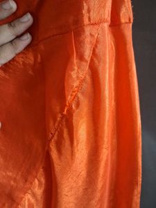 Elegant Orange &amp; White Embroidered Kurta Set