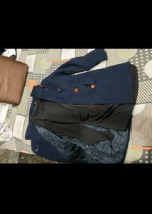 Chic Blue Coat &amp; Brown dress Set winter