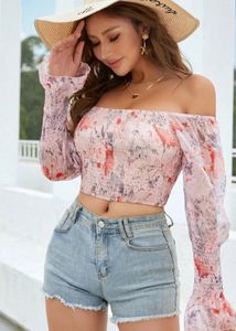 Floral Smocked Off-Shoulder Crop Top