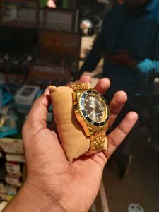 ROLEX BLACK DIAL Luxury Gold Watch
