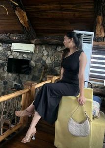 NEW WITH TAG NewMe Black One-Shoulder Maxi Dress