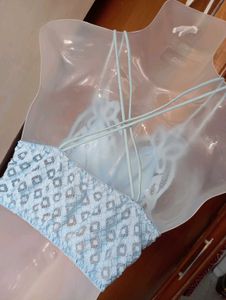 Blue Lace Bralette Top