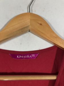 Dark Red Emboridered A-Line Kurta(Women’s)
