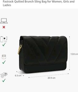 Fastrack Chic Quilted Black Crossbody Bag