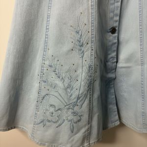 Light Wash Denim Button-Up Dress