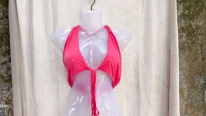 I. Hot Pink Halter Neck Crop Top
