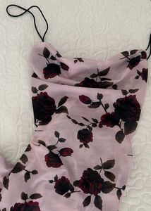 Elegant Pink Floral Slip Dress