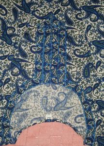 Blue & white Paisley Print Kurta