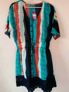 Boho Tie-Dye Print Mini Dress