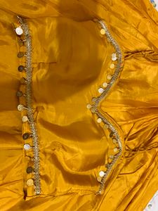 Saree Style Haldi Dress With Umbrella Jacket