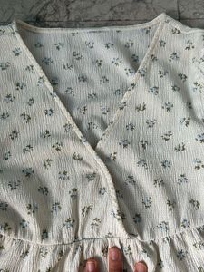 Floral Print Wrap Peplum Top