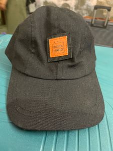Black Baseball Cap "Work Hard"