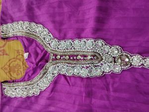 Beautiful Megenta Color Netted Anrkali Set