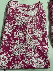 Vibrant Floral Print Kurta Set