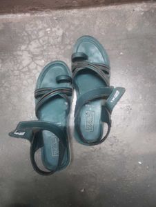 Teal Strappy Flat Sandals