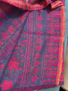 Vibrant Pink Leaf Print Dupatta