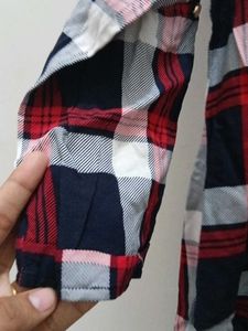 Red &amp; Blue Plaid Button-Up Tunic