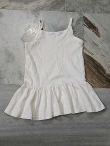 White Camisole Dress with Ruffles