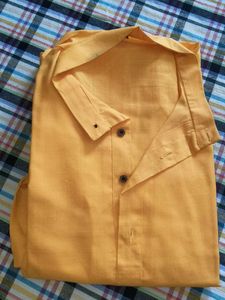 Men's Yellow Ethnic Kurta Shirt