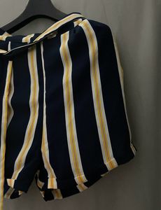 Honey by Pantaloons Navy Stripes Tie Up Shorts
