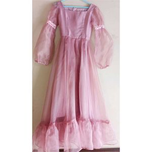 Pink Flowy Long Sleeve Dress