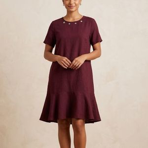 Maroon Ruffled Hem Dress