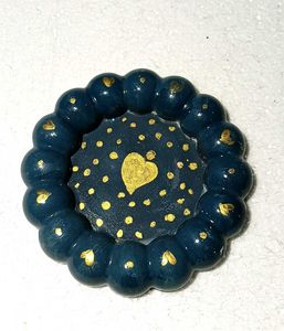 Decorative Teal & Gold Heart Pendant