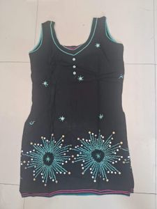 Black Kurta with Embellished Design