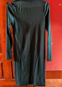 Ribbed Turtleneck Long Sleeve Dress