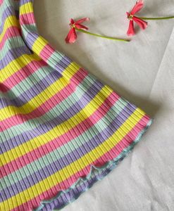 Colorful Striped Off-Shoulder Top