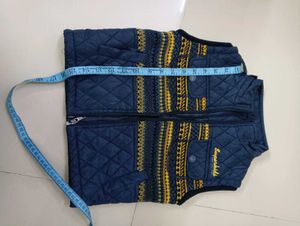 Kids Blue Quilted Vest Wool