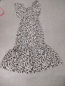Dalmatian Print Ruffle Dress
