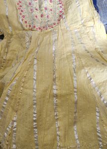 Peach Embroidered Kurta Set with Pants