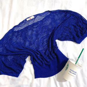 Pinterest Navy Blue Mesh Top By C&amp;C